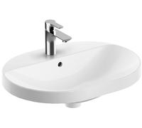 Keramag VariForm lavabo da incasso ellittico, 600x450mm, con foro per rubinetto, con troppopieno, Colorazione: Bianco, con KeraTect - 500.733.00.2