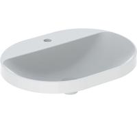 Keramag VariForm lavabo da incasso ellittico, 600x450mm, con foro per rubinetto, senza troppopieno, Colorazione: Bianco - 500.735.01.2