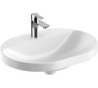 Geberit VariForm lavabo à encastrer elliptique, 600x450mm, avec trou pour robinet, sans trop-plein, 500735002, 500735002, Colorazione: Bianco, con KeraTect - CM