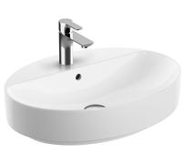 Geberit VariForm Lavabo da appoggio ovale, 600x450mm, con foro per rubinetto, con troppopieno, Colorazione: Bianco, con KeraTect - 500.772.00.2