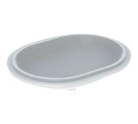 Lavabo sottopiano Keramag VariForm ellittico, 550x400mm, senza foro per rubinetto, senza sfioratore, Colorazione: Bianco, con KeraTect - 500.759.00.2