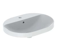 Geberit VariForm lavabo à encastrer elliptique, 600x450mm, avec trou pour robinet, avec trop-plein, 500733012, 500733012, Colorazione: Bianco - CM