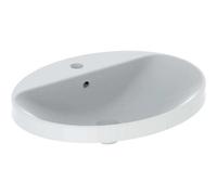 Lavabo da Incasso Geberit VariForm KeraTect 1 foro di rubinetto troppopieno 600x178x480mm Bianco