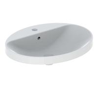 Keramag VariForm lavabo da incasso ovale, 600x480mm, con foro per rubinetto, con troppopieno, Colorazione: Bianco - 500.725.01.2