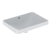 Geberit VariForm lavabo da incasso rettangolare, 550x400mm, senza foro per rubinetto, con troppopieno, Colorazione: Bianco, con KeraTect - CM