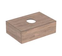 Geberit VariForm meuble sous-lavabo à poser, un tiroir, surface de rangement, siphon, largeur 75 cm, 501.162.00.1, 501.162.00.1, Colorazione: Superficie: struttura in legno di noce hickory / melaminic