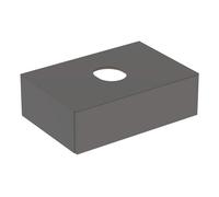 Mobiletto Geberit VariForm per lavabo da appoggio, un cassetto, superficie di appoggio, dispositivo antiodore, larghezza 75 cm, Colore (anteriore/corpo): superficie: lava, laccato opaco, piastra di copertura: lava opaco - 501.160.00.1