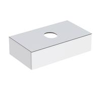 Mobiletto Geberit VariForm per lavabo da appoggio, un cassetto, superficie di appoggio, dispositivo antiodore, larghezza 90 cm, Colore (anteriore/corpo): Superficie: laccato bianco, altamente complementare, piastra di copertura: bianco opaco - 501.165.00.1