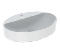 Geberit VariForm Lavabo da appoggio ovale, 600x450mm, con foro per rubinetto, senza troppopieno, Colorazione: Bianco - 500.773.01.2