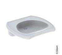 Lavabo Geberit Vitalis, accessibile con sedia a rotelle 65 cm senza sfioratore, Colorazione: Bianco, con KeraTect