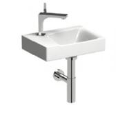 Geberit Xeno 2 lave-mains avec trou pour robinetterie à gauche, sans trop-plein, 40x28 cm blanc avec KeraTect, 500528011, 500528011, 500528011 - CM