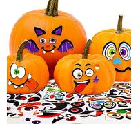GEBETTER 16 Fogli Adesivi ZuccaDi Halloween 32 Adesivi Zucche Faccine Smorfia Emoticon Adesivo Halloween Bambini Stickers Viso Zucche Decorativa Decorazione Zucche Halloween Fai da Te