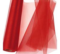 GEBETTER 29cm×26m Bobina Tulle Rosso Natale Laurea Rotolo Tulle per Addobbi Decorazioni Fai da Te Fiocchi Tutu Bomboniere Feste