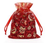 GEBETTER 50pz Sacchetti Portaconfetti Bomboniere Laurea, Sacchettini Confetti Rossi in Organza Regalo Festa