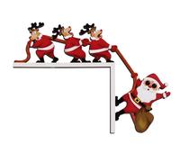 GEBETTER Decorazioni Natalizie Porta Ingresso Legno, Babbo Natale Renne, Addobbi Natalizi Porta Ingresso Casa Cornice per Porta Finestra Natale