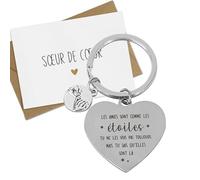 GEBETTER Francese Portachiavi Regalo Migliore Amica, Les amis sont comme les, Portachaivi Cuore Amicizia Donna Regalo Amica Compleanno Natale Laurea