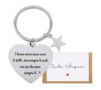 GEBETTER Portachiavi Regalo Amica Speciale Regalo Migliore Amica Del Cuore Portachiavi Amicizia Donna Sorella Compleanno Laurea Natale-Incisione FRONTE RETRO