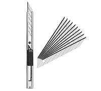 Gebildet 1 pezzo Mano Destra e Sinistra 9mm Lama Utility con 10 pezzi Lame di Ricambio Snap-Off in Acciaio al Carbonio da 30 Gradi