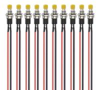 Gebildet 10 pezzi 7mm 3V-6V-12V-24V-230V/1A Mini Pulsante Momentaneo Precablato, SPST Normalmente Aperto ON/OFF 2 pin Pulsante Rotondo per Modellismo Ferroviario hobby (giallo)