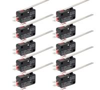 Gebildet 10 pezzi Micro Interruttore Leva Lunga, V-153-1C25 Finecorsa SPDT, 3 Pin 2 Posizione 1NO 1NC Mini Interruttore a Levetta, Braccio Pulsante Attuatore Momentaneo