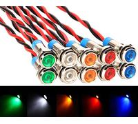 Gebildet 10pcs AC/DC 12-24V 6mm Precablato Indicatore Luminoso LED Impermeabili Spia Luminosa Pannello LED Pilot Dash Spia Lampada Indicatore Auto Car Van