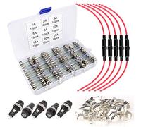 Gebildet 126pcs 6x30mm Fast-Soffiare il Vetro Fusibili + 5pcs AGC Inlineaa Vite Tipo Portafusibile + 5pcs Portafusibili per Montaggio a Pannello + 30pcs Sede del Fusibile, Auto Fusibili in Vetro Kit