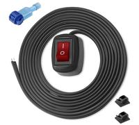 Gebildet 12V-230V/10A SPST Rosso Tipo Pasta Interruttori a Forma di Goccia di Acqua,ACCESO/SPENTO Interruttore per Fendinebbia,Barra Luminosa a LED(con 2m Cavo)(Patent No.015001381)