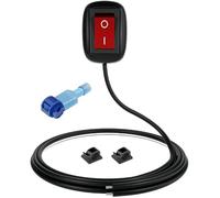 Gebildet 12V-230V/10A SPST Rosso Tipo Pasta Interruttori a Forma di Goccia di Acqua,ACCESO/SPENTO Interruttore per Fendinebbia,Barra Luminosa a LED(con 1m Cavo)