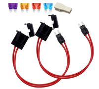 Gebildet 2 pezzi 12-24V 16AWG Portafusibile per Auto Specializzato Connettore Portafusibile a Lama Piccola per Pannelli Scatola Fusibili con 4 Fusibili a Lama (3/5/10/15Ampere)