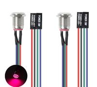 Gebildet 2 pezzi 12mm Chassis Switch Host Pulsante in Metallo Desktop Computer Host Switch Cavo in Metallo LED Pulsante di Alimentazione ATX Alimentazione On/Off per DIY Computer Switch