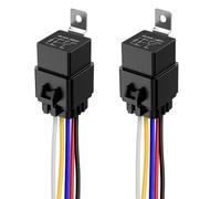 Gebildet 2 pezzi 40/30 Ampere Relè Interruttore Impermeabile 12AWG Set di Cablaggio Con Diodo Integrato - 24V CC 5 Pin SPDT Relè per Autoveicoli Fili Caldi