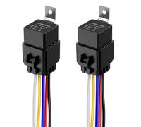 Gebildet 2 pezzi 40/30 Ampere Relè Interruttore Impermeabile 12AWG Set di Cablaggio Con Diodo Integrato - 12V DC 5-Pin SPDT Relè per Autoveicoli Fili Caldi