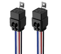 Gebildet 2 pezzi 40/30 Ampere Relè Interruttore Impermeabile 12AWG Set di Cablaggio Con Diodo Integrato - 12V DC 4-Pin SPST Relè per Autoveicoli Fili Caldi