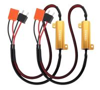 Gebildet 2 pezzi H7 50W 6 Ohm Lampadina per fari Relè Cablaggio Adattatore Anti Flicker Decoder Errore, Accessori per auto HB4 9006 LED Kit resistenza di carico per fendinebbia Luci diurne