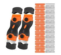 Gebildet 2 pezzi Raschietti a Doppia Testa, Strumento di Pulizia con 20 Lame, Raschietto per Piano Cottura in Ceramica/Raschietto per Pellicole per Auto/Raschietto per Vetro