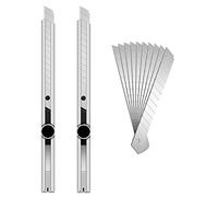 Gebildet 2 pezzo 9mm Bloccabile Lama Utility con 10 pezzi Lame di ricambio Snap-Off in acciaio al carbonio da 60 gradi