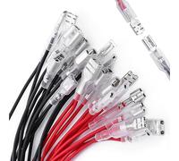 Gebildet 20Pezzi Terminale A Crimpare Forcella Femmina 6.3mm Con Manicotto Isolante E Cavo 16AWG Lunghezza 15cm Kit Assortimento Giunzione Rapida A Forcella Femmina Rosso + Nero