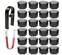 Gebildet 24 Pezzi Copridadi Ruota 17mm Copridadi Bullone Ruota, Copridadi Esagonali per Pneumatici con Set di Strumenti di Rimozione per Auto (Nero)