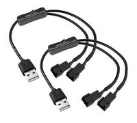 Gebildet 2Pack Dual 4Pin a USB Fan Switch ON Off Cavo Adattatore di Alimentazione Splitter da 1 a 2 Vie USB a 4PIN 3PIN PWM 5V Connettore Ventola