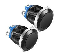 Gebildet 2pcs 16MM Interruttore a Pulsante Momentaneo IP65 Guscio in lega di Alluminio Impermeabile 3A/12V 24V 36 DC 110V 250VAC 1NO SPST Terminale a vite (guscio nero)