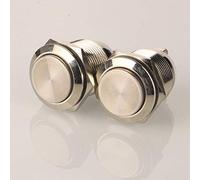 Gebildet 2pcs 19mm 5A/12V/24V/125V/250V Autobloccante Pulsante a Interruttore Terminali a Vite Pulsante Impermeabile in Metallo in Acciaio Inossidabile(Testa Alta)