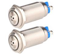 Gebildet 2pcs DC 24V 16mm Acciaio Inossidabile LED Rosso Allarme Flash 80dB Indicatore Luminoso con Cicalino Della Lampada, per Pannello di Controllo Elettrico, Progetto Fai-da-te