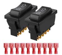Gebildet 2pcs DC12V 24V 5pins DPDT Universale Momentaneo Alimentazione Auto Porta Finestra Interruttore Elettrico Pulsante Alzacristalli