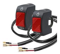 Gebildet 2Pezzi Interruttore Manubrio Moto Interruttore a Levetta Manubrio con Pulsante On Off per U5 U7 U2 Moto Scooter Elettromobile Moto-7/8 Pollici 22mm(Rosso)