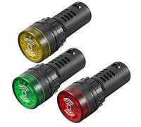 Gebildet 3 Pezzi Indicatore Luminoso con Cicalino AC/DC 12V, Allarme Lampeggiante per Montaggio a Pannello da 22 mm, per Pannello di Controllo Elettrico, HVAC, Progetti fai-da-te (Rosso-Giallo-Verde)