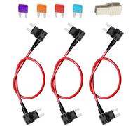 Gebildet 3 pezzi per Fusibile a Doppia Testa, Cavo di Bypass, Adattatore per Fusibile, Portafusibile, Cavo di Bypass per relè Pompa Carburante con 4 Fusibili (3/5/10/15Amp) ed Estrattore per Fusibile