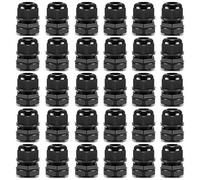 Gebildet 30 pezzi Connettori Pressacavi PG11, Connettori per Cavi IP68 Impermeabili Ø5-10mm, M18 x 1.5 Giunti Passacavi Regolabili per Casa, Giardino, Illuminazione Esterni (Nero)