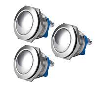 Gebildet 3pezzi Impermeabile 19mm Guscio in Metallo Pulsante Superiore Momentaneamente Rialzato 3A/12~250V SPST 1NO Pulsante di Avvio per Interruttore di Modifica (Testa Sferica)