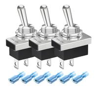Gebildet 3Pezzi Interruttore a Levetta in Metallo 25A 12VDC/15A 24VDC/10A 250VAC/ 15A 125VAC SPST ON/Off 2Pin 2Posizione