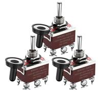 Gebildet 3pezzi Interruttore a levetta Momentaneo Impermeabile 20A-12VCC/10A -24VDC, 20A-125VAC/10A -250VAC DPDT 6Pin ON/OFF/ON Interruttore a levetta + 3pezzi Cap